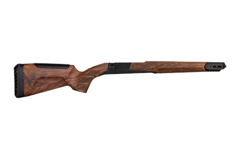 WOOX SuperLeggera to ultralekka osada z American Walnut, idealna do polowań górskich, zapewniająca stabilność i wygodę, gotowa do montażu bez modyfikacji.